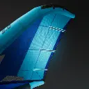 Neilpryde fly II wing C1Bleu black background wing tip.webp