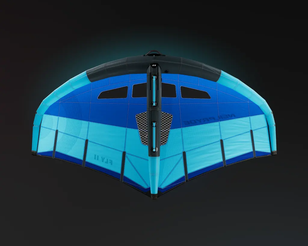Neilpryde fly II wing C1Bleu black background bottom view.webp