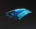 Neilpryde fly II wing C1Bleu black background bottom side view.webp