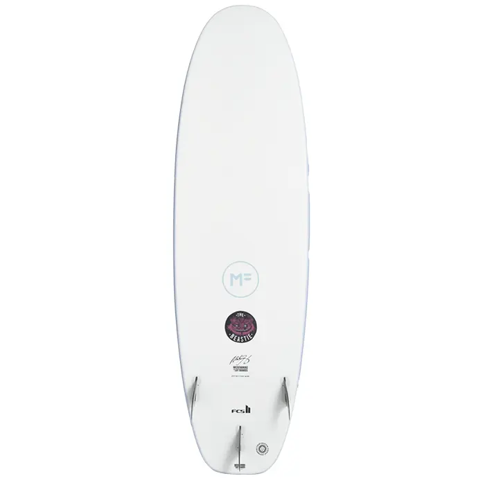 MF Beasti epoxy futur surfboard Sky bottom view.webp