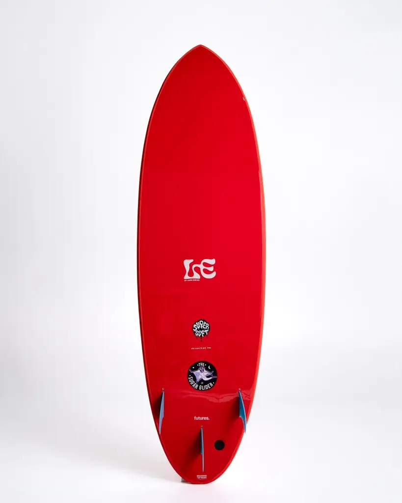 MF Sugar glide supersoft future surfboard red underneath.webp