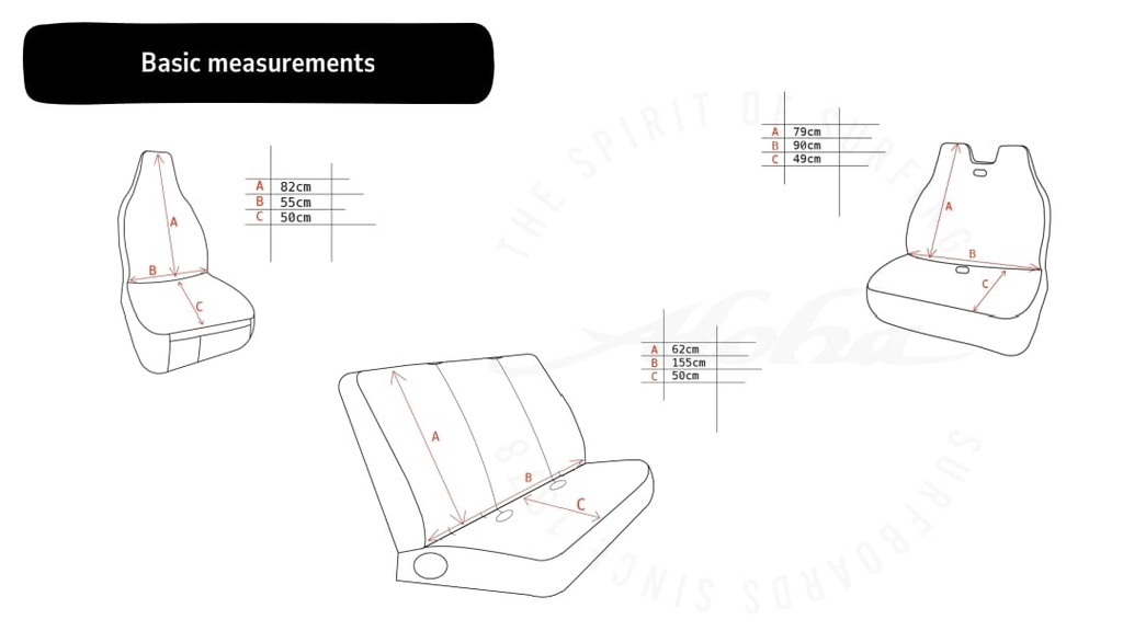 ALOHA DOUBLE SEAT COVER BLACK