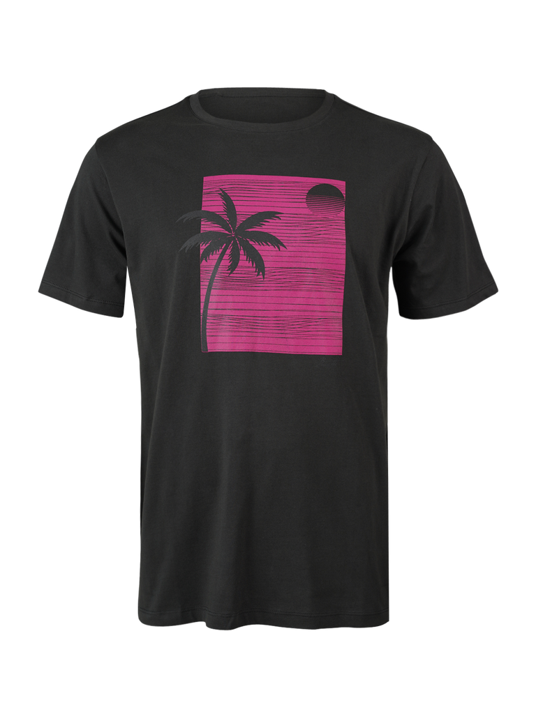 [2411100149] BRUNOTTI PALM-SUNSET MEN T-SHIRT (S, Black)