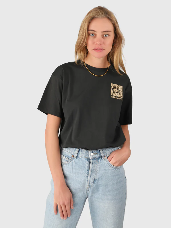 [2512100362] Brunotti Seaya-swirl women t-shirt (XS, PirateBlack)