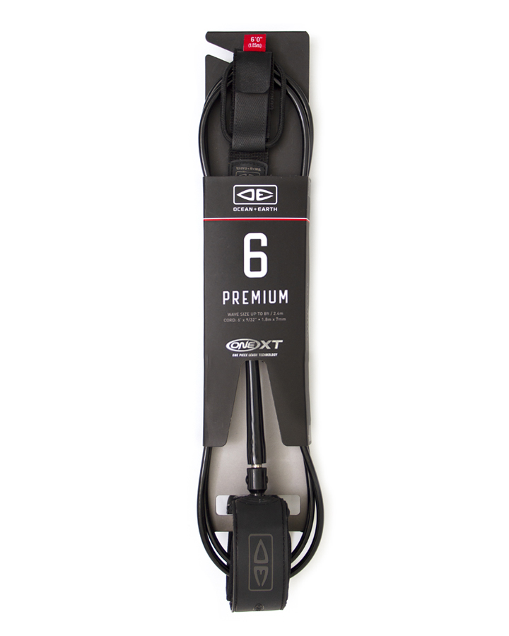 [LC60XT] O&E Premium allround comp XT 6'0 one piece leash (Black)