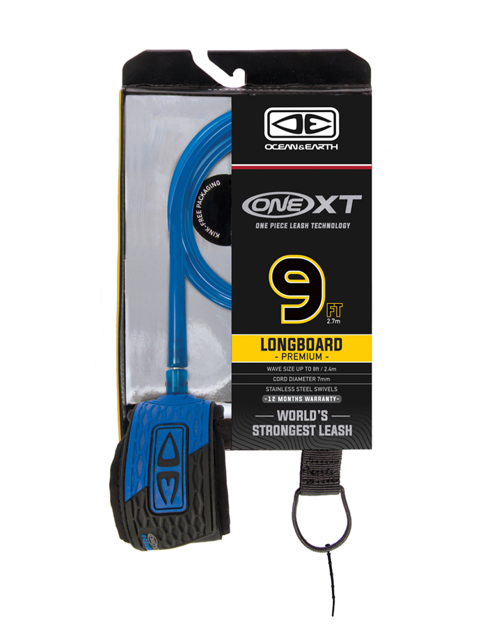 O&E Longboard premium xt 9' one piece leash 18s