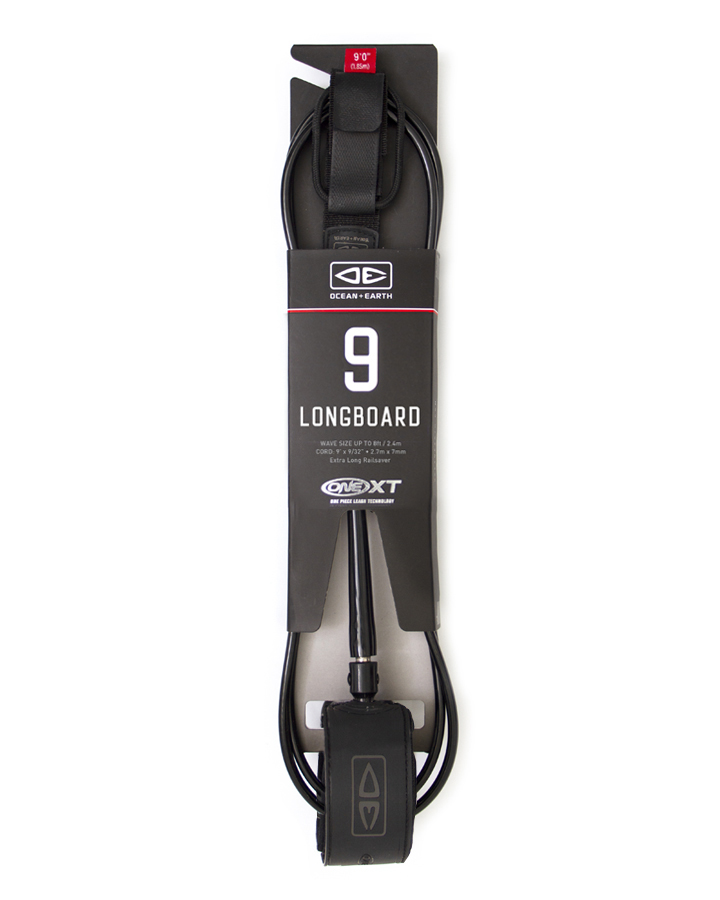 [LP90XT] ONE LONGBOARD PREMIUM XT 9'0" ONE PIECE LEASH (Black)