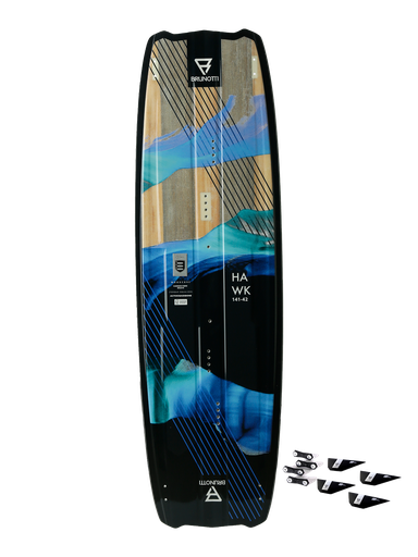 BRUNOTTI HAWK +G10FINS TWINTIP KITE BOARD